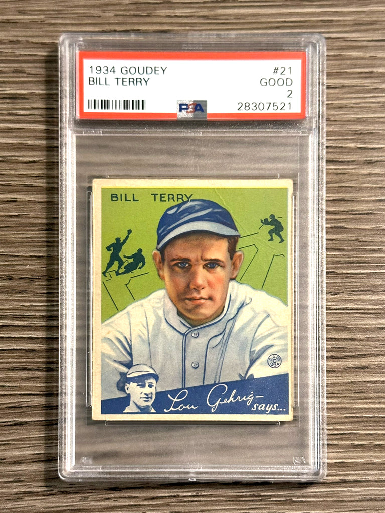 1934 Goudey #21 Bill Terry (Giants) - PSA 2