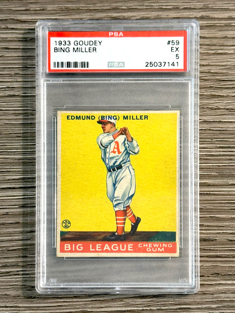 1933 Goudey #59 Bing Miller (Athletics) - PSA 5