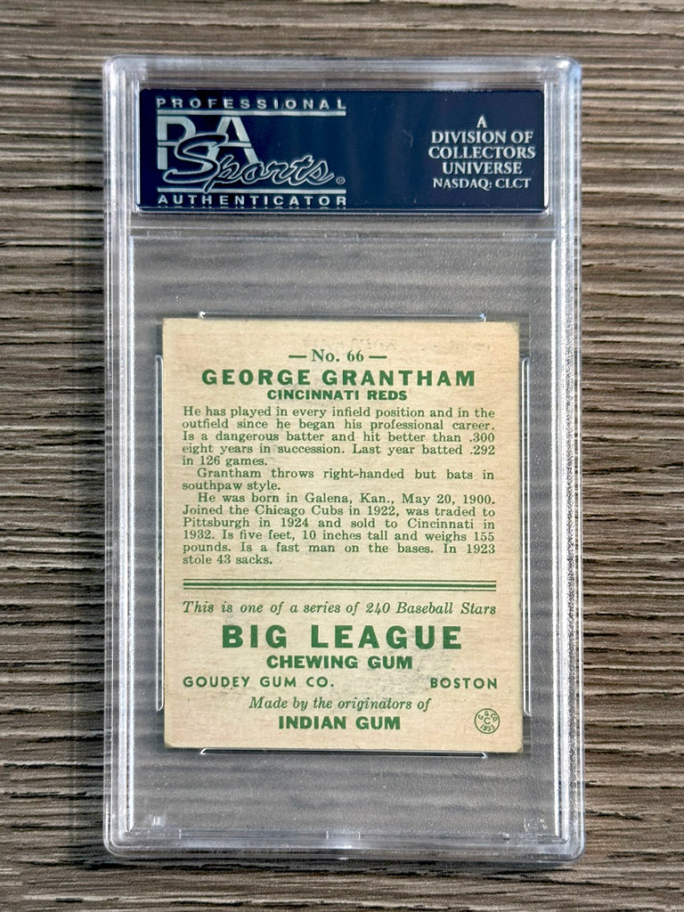 1933 Goudey #66 George Grantham (Reds) - PSA 5