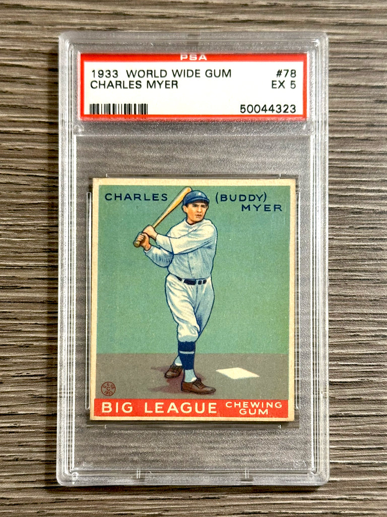 1933 World Wide Gum #78 Charles Myer (Senators) - PSA 5