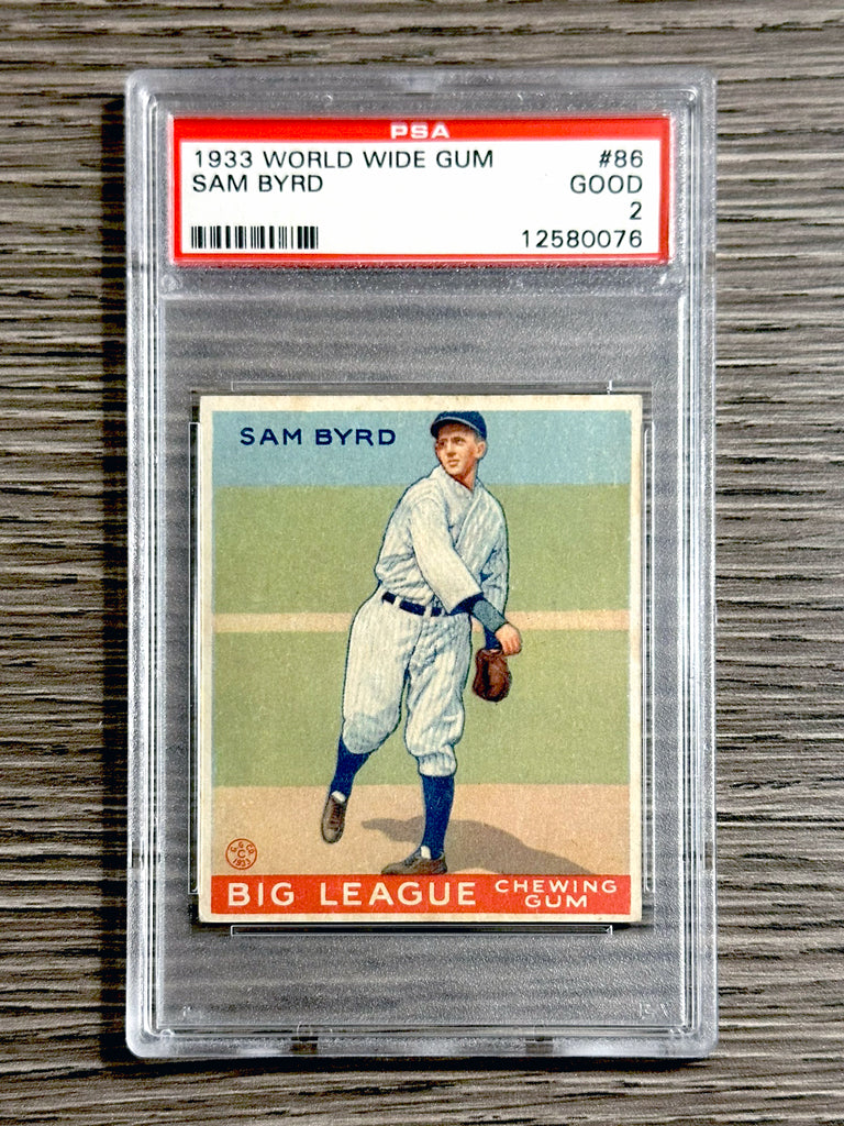 1933 World Wide Gum #86 Sam Byrd (Yankees) - PSA 2