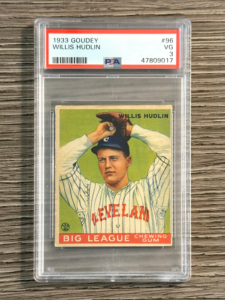 1933 Goudey #96 Willis Hudlin (Indians) - PSA 3
