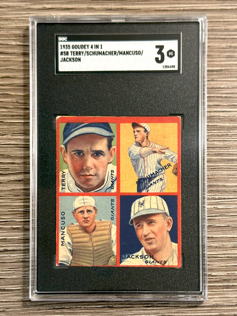 1935 Goudey #5B Terry / Schumacher / Mancuso / Jackson - SGC 3