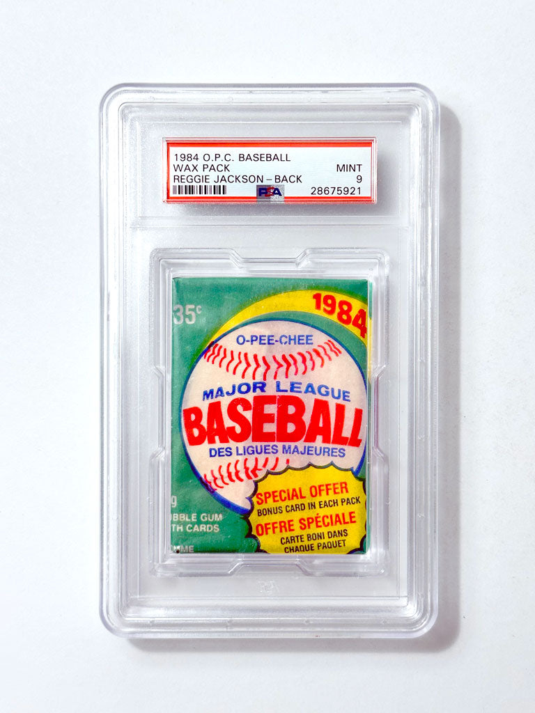 1984 O-Pee-Chee Baseball Wax Pack - PSA 9 (Reggie Jackson on back)