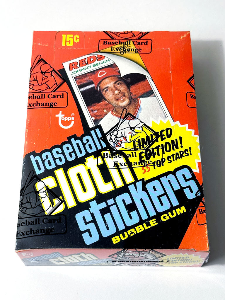 1977 Topps Baseball Cloth Stickers Wax Box - BBCE Authenticated (FASC Fritsch Vault)