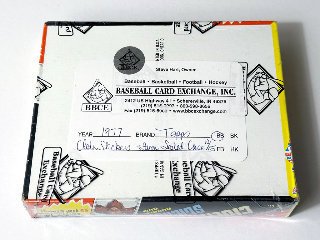 1977 Topps Baseball Cloth Stickers Wax Box - BBCE Authenticated (FASC)