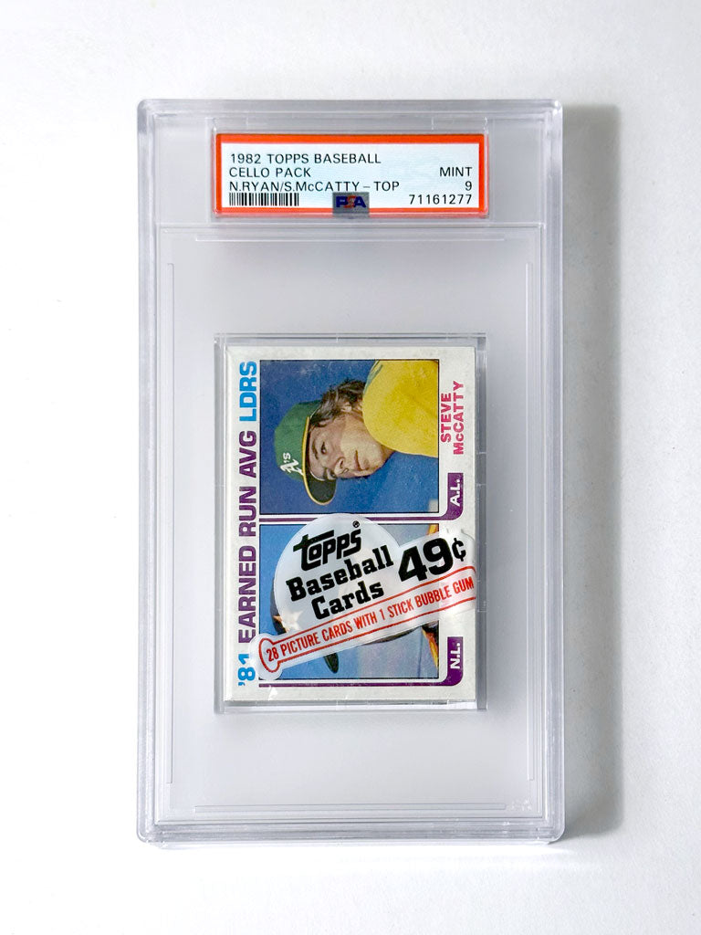 1982 Topps Baseball Cello Pack (Nolan Ryan ERA Leader on Top) - PSA 9