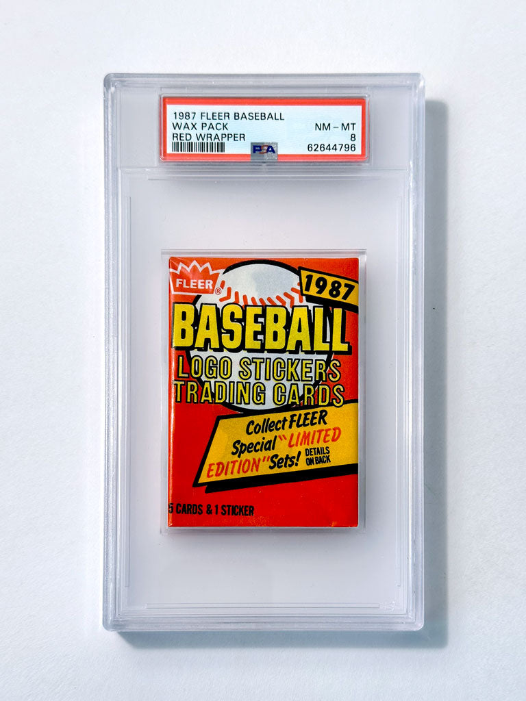 1987 Fleer Baseball "Red Wrapper" Wax Pack - PSA 8