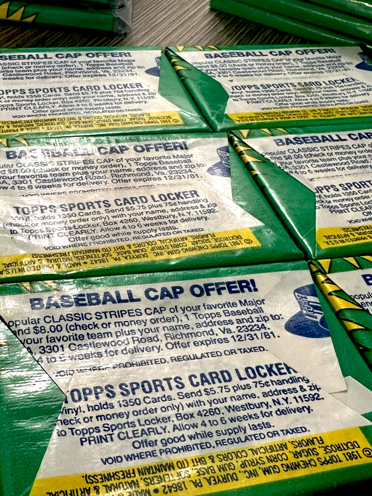 1981 Topps Baseball Wax Packs with "15 Cards Inside!" Wrapper Variation