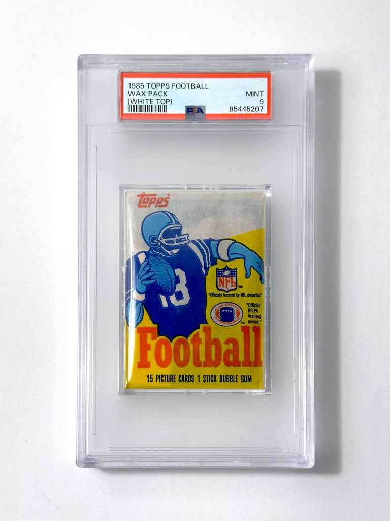 1985 Topps Football "White Top" Wax Pack - PSA 9