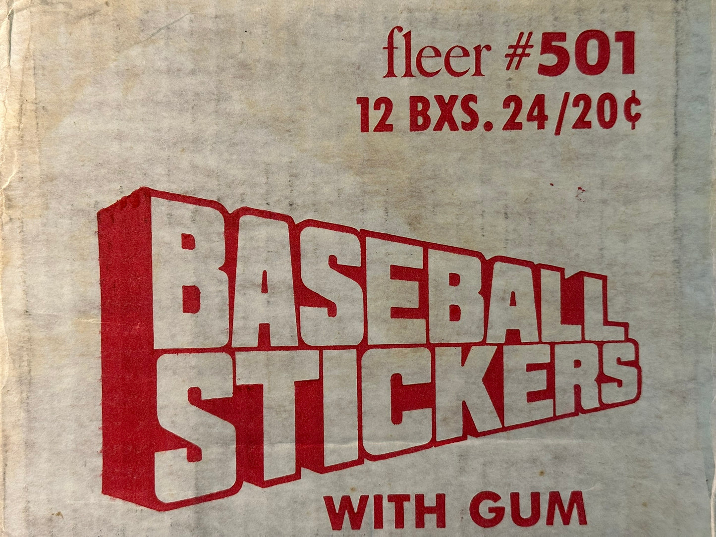 1979 Fleer Baseball Stickers - Factory Sealed Case of 12 Wax Boxes
