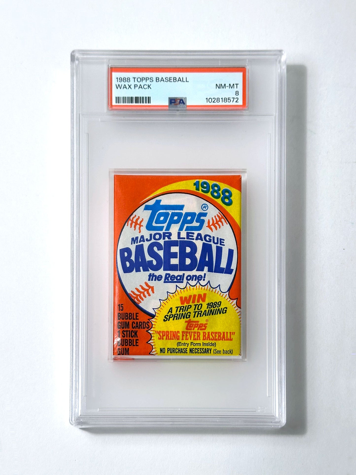 1988 Topps Baseball Wax Pack - PSA 8
