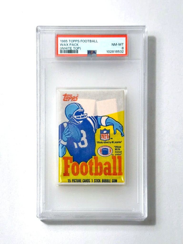 1985 Topps Football "White Top" Wax Pack - PSA 8