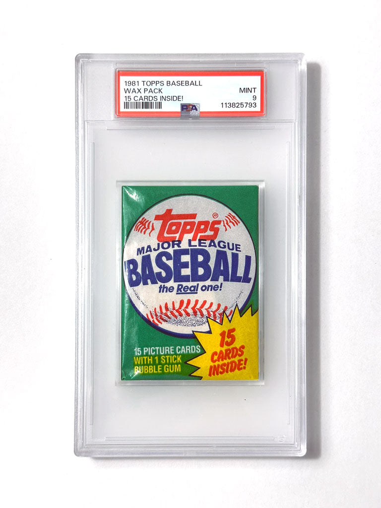 1981 Topps Baseball Wax Pack (15 Cards Inside Wrapper) - PSA 9