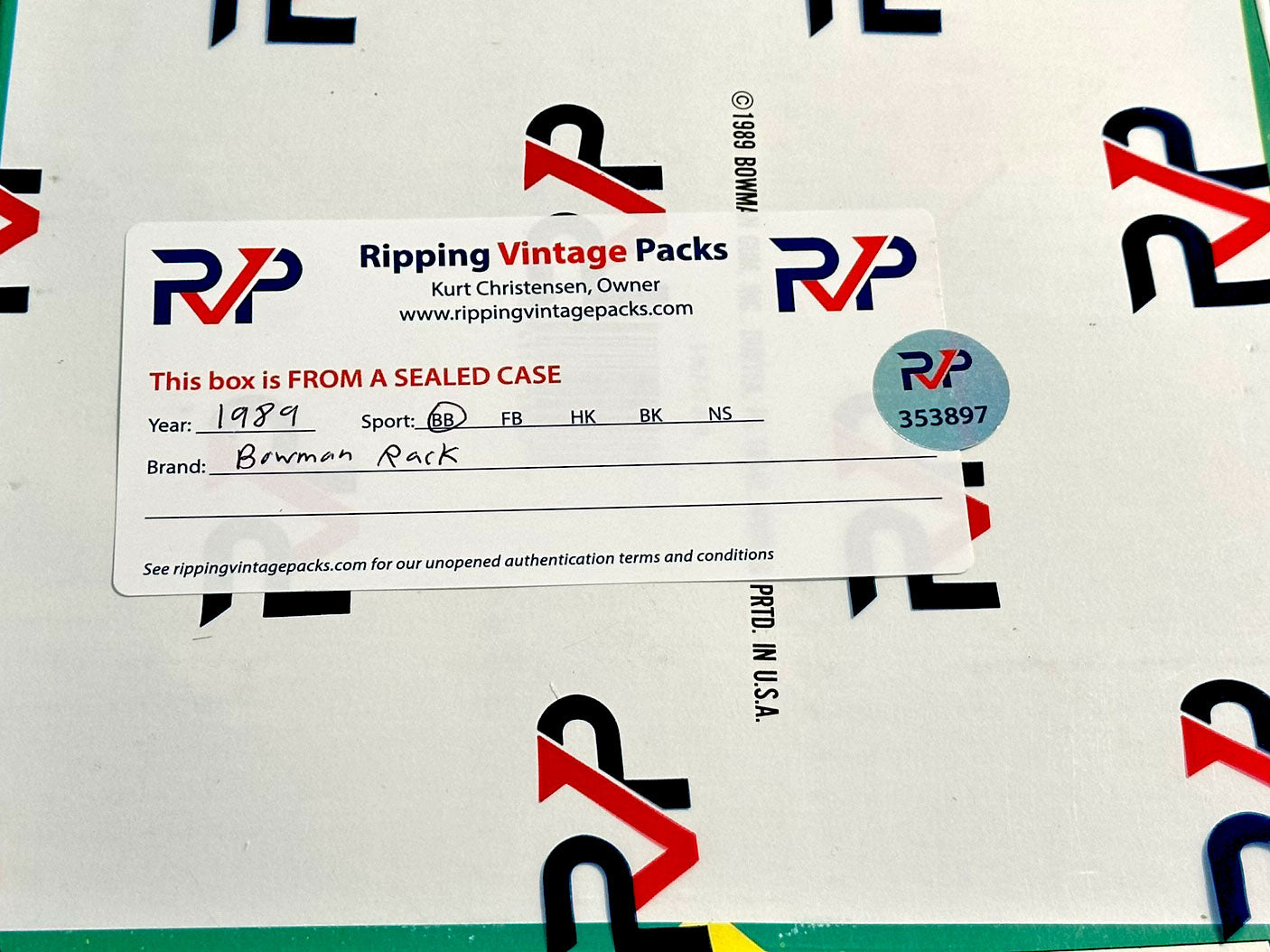 1989 Bowman Baseball Rack Packs - Fresh from Sealed Case