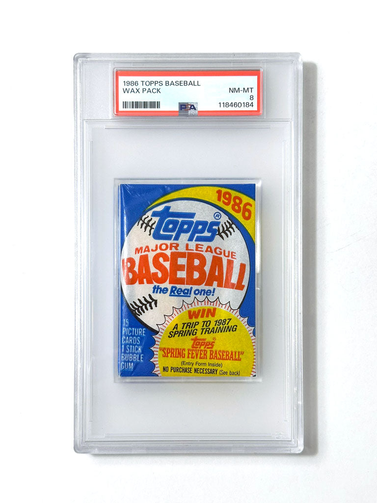 1986 Topps Baseball Wax Pack - PSA 8