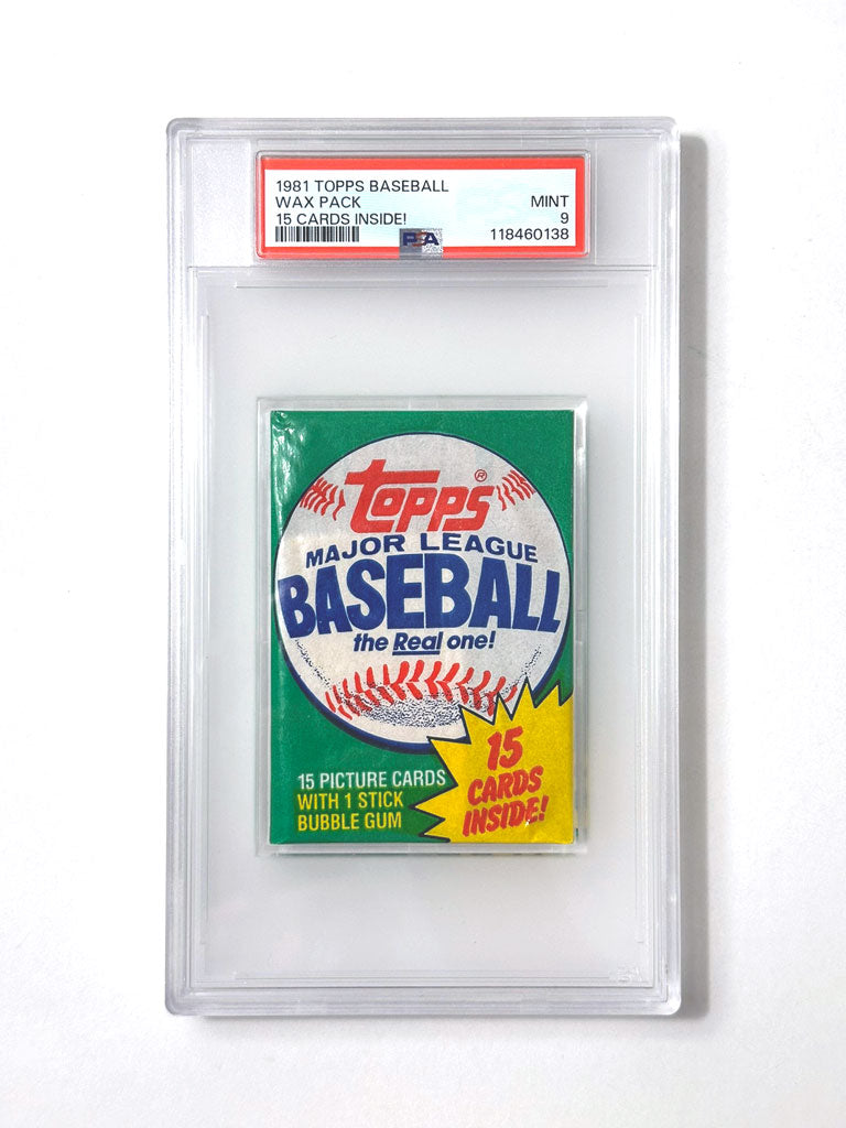 1981 Topps Baseball Wax Pack (15 Cards Inside Wrapper) - PSA 9