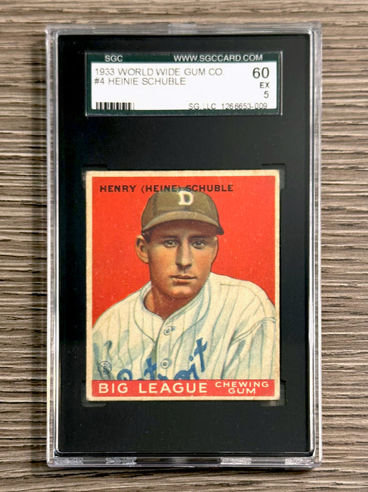 1933 World Wide Gum #4 Heinie Schuble - SGC 5