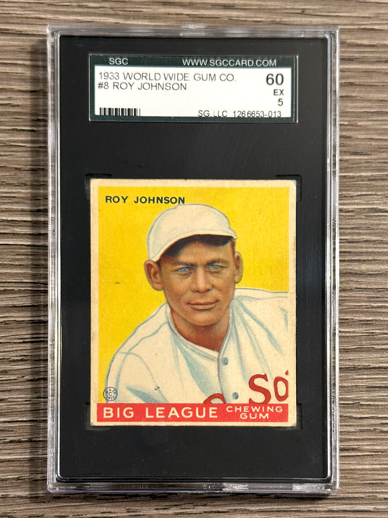 1933 World Wide Gum #8 Roy Johnson (Red Sox) - SGC 5