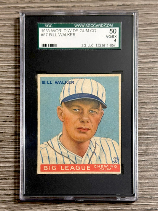 1933 World Wide Gum #57 Bill Walker - SGC 4