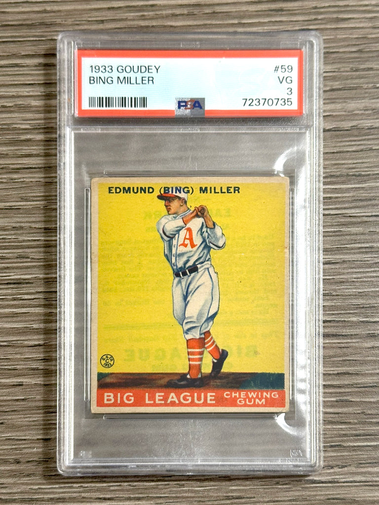 1933 Goudey #59 Bing Miller (Athletics) - PSA 3