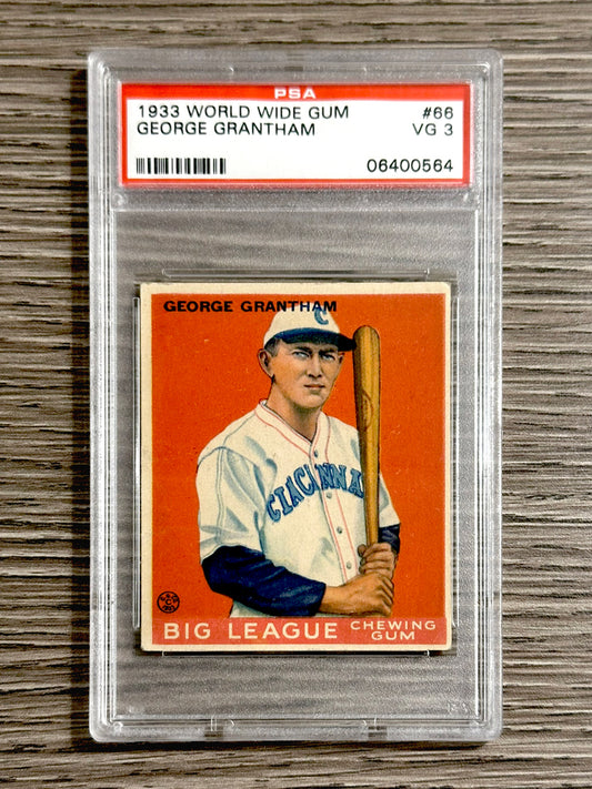 1933 World Wide Gum #66 George Grantham - PSA 3