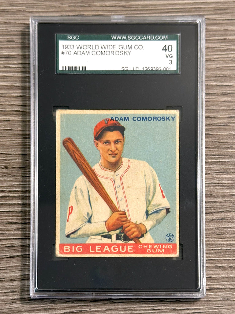 1933 World Wide Gum #70 Adam Comorosky (Pirates) - SGC 3