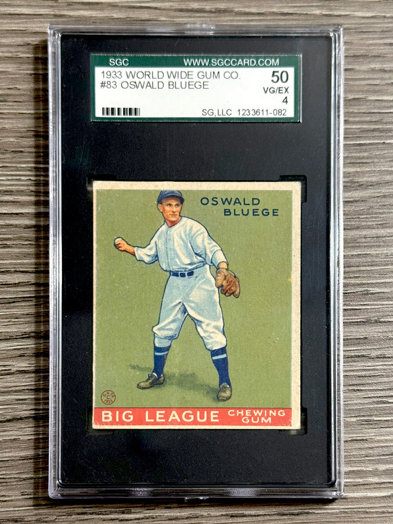 1933 World Wide Gum #83 Oswald Bluege - SGC 4