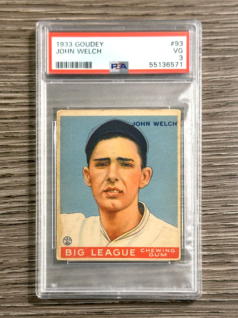 1933 Goudey #93 John Welch (Red Sox) - PSA 3