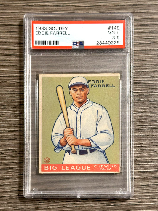 1933 Goudey #148 Eddie Farrell (Yankees) - PSA 3.5