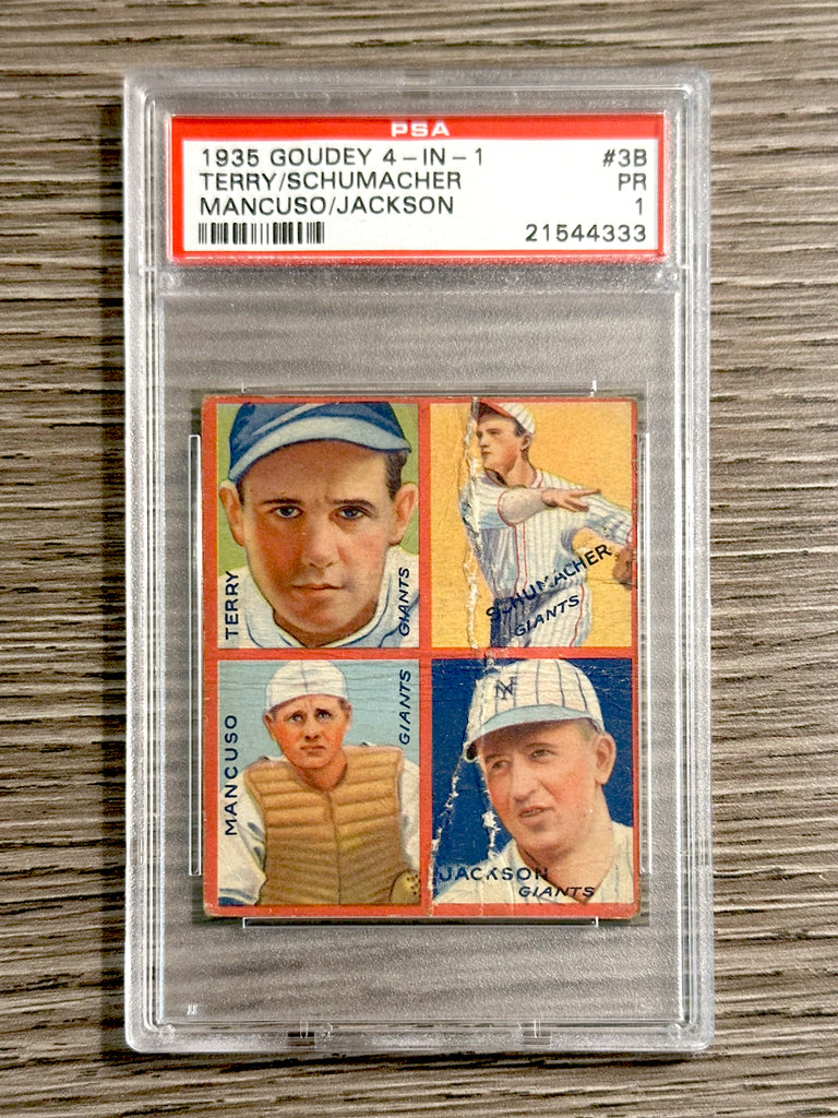 1935 Goudey #3B Terry / Schumacher / Mancuso / Jackson - PSA 1