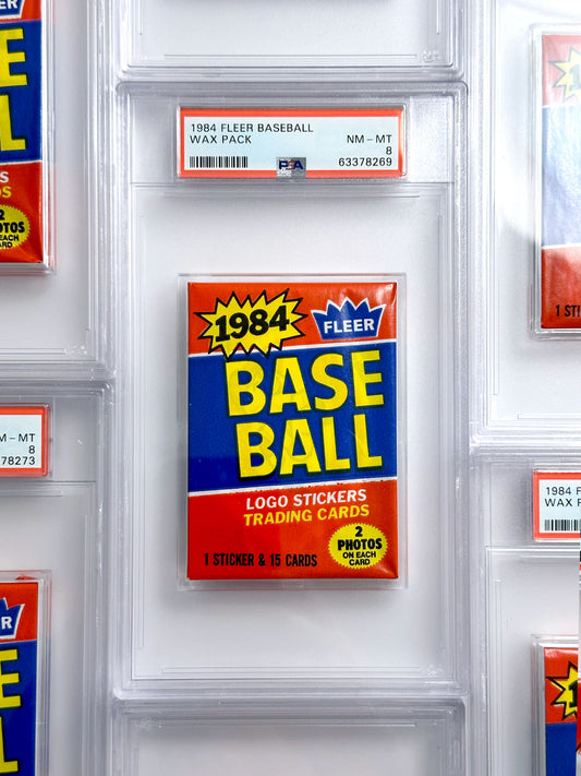 1984 Fleer Baseball Wax Pack - PSA 8