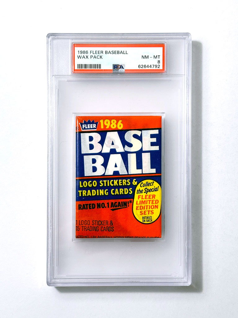 1986 Fleer Baseball Wax Pack - PSA 8