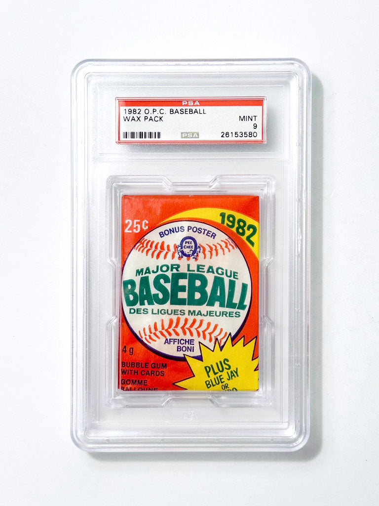 1982 O-Pee-Chee Baseball Wax Pack - PSA 9 (original style holder)