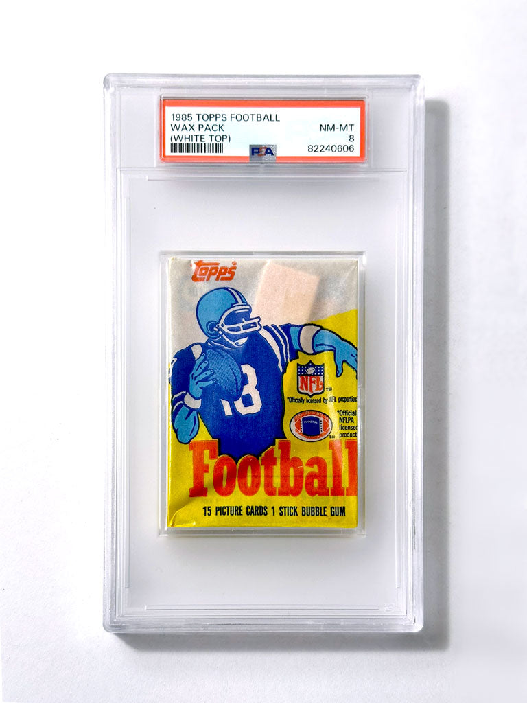 1985 Topps Football "White Top" Wax Pack - PSA 8