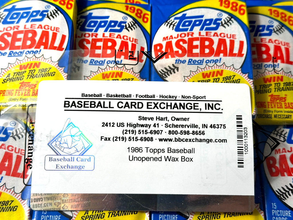 1986 offers Topps Baseball Wax Box