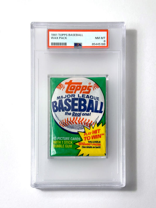 1981 Topps Baseball Wax Pack - PSA 8