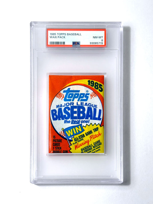 1985 Topps Baseball Wax Pack - PSA 8