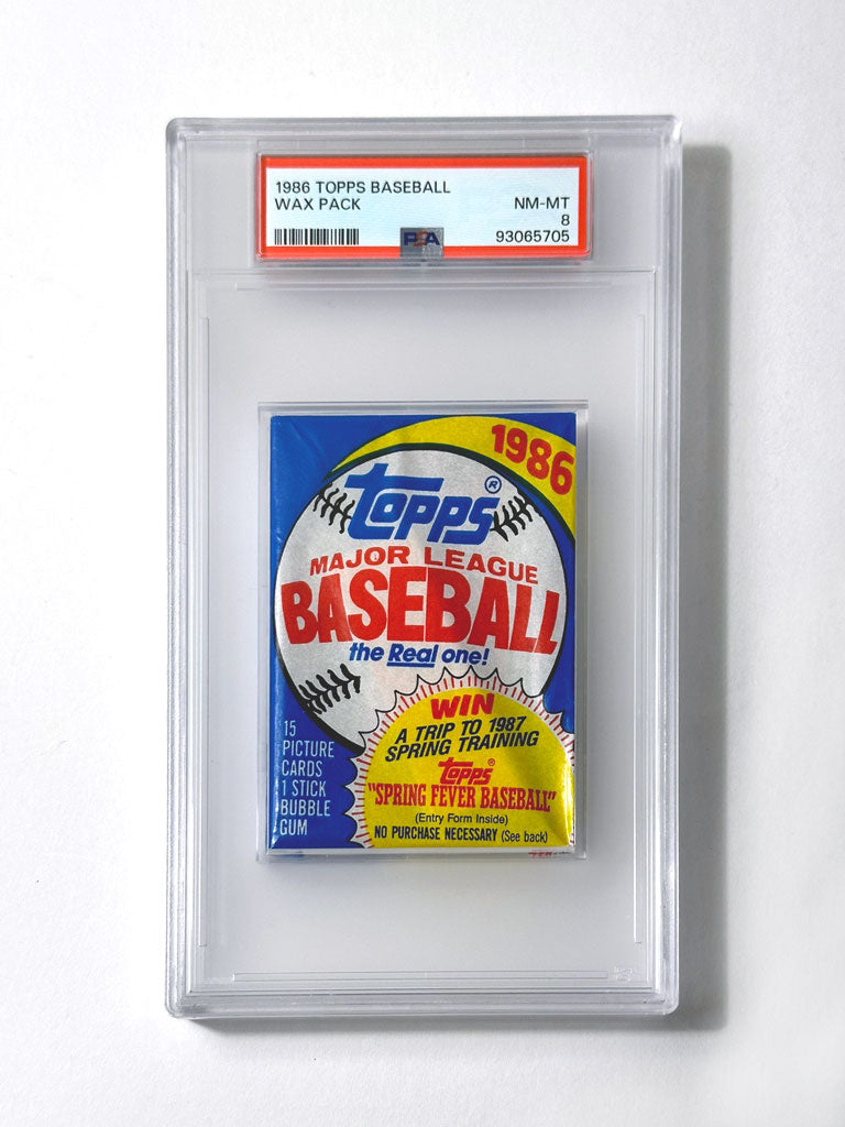 1986 Topps Baseball Wax Pack - PSA 8