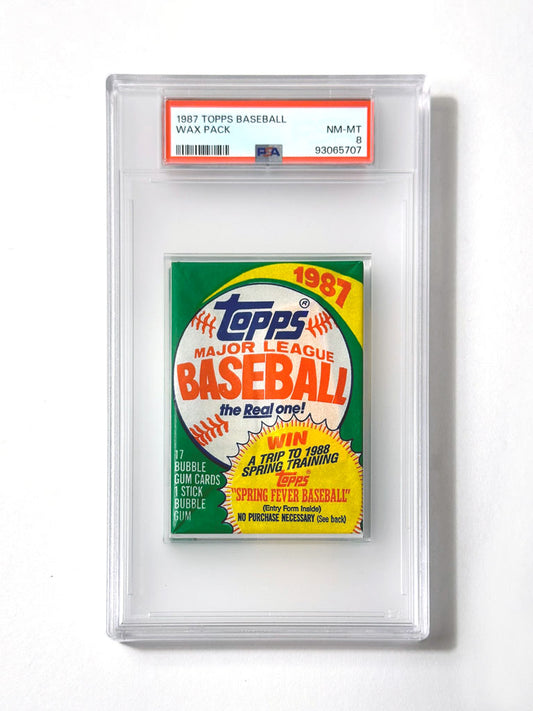 1987 Topps Baseball Wax Pack - PSA 8