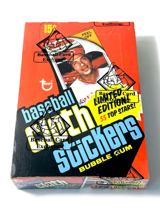 1977 Topps Baseball Cloth Stickers Wax Box - BBCE Authenticated