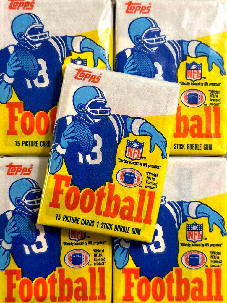 1985 Topps Football Wax Packs with "White Top" Wrapper Variation