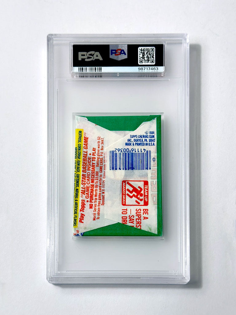 1984 Topps Baseball Wax Pack (2nd year Tony Gwynn on back) - PSA 8