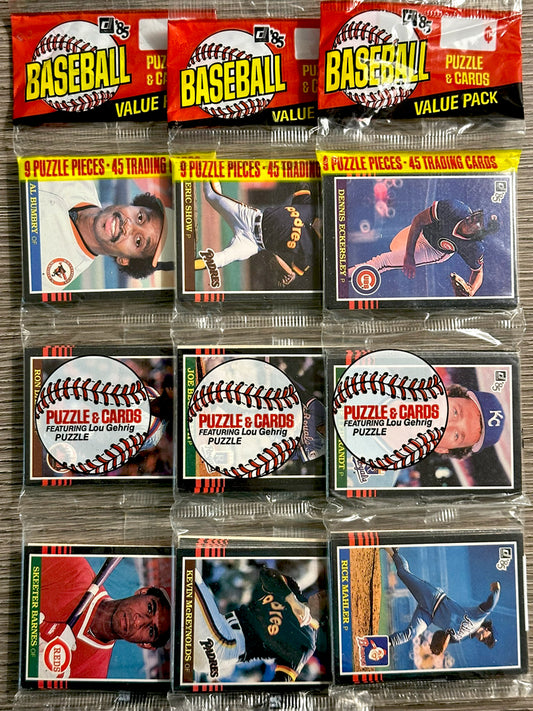 1985 Donruss Baseball Rack Packs (three racks/one price)