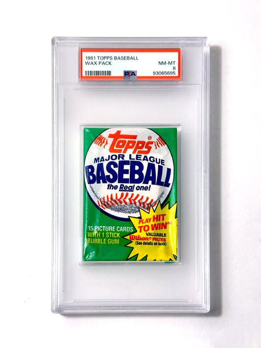 1981 Topps Baseball Wax Pack - PSA 8