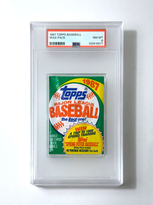 1987 Topps Baseball Wax Pack - PSA 8