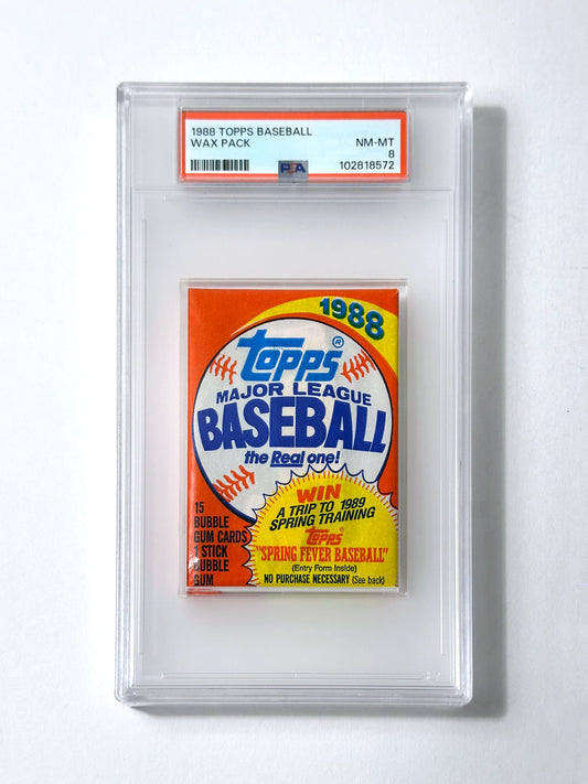 1988 Topps Baseball Wax Pack - PSA 8