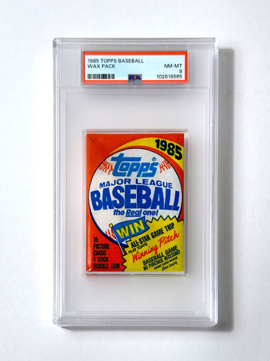 1985 Topps Baseball Wax Pack - PSA 8