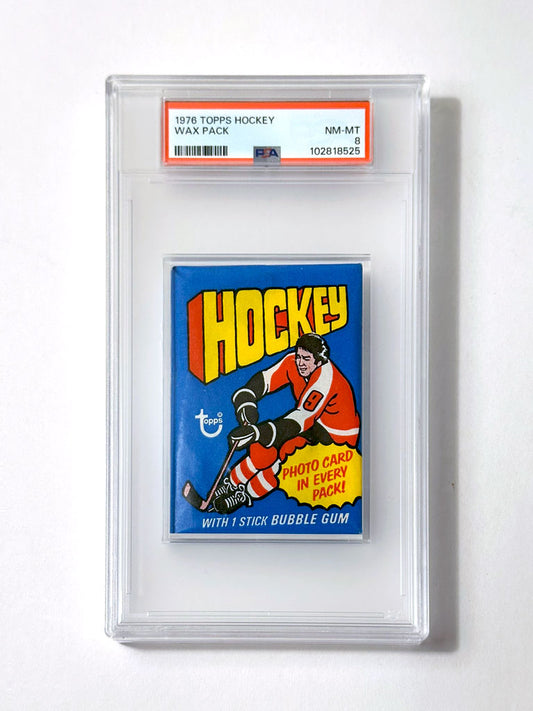 1976 Topps Hockey Wax Pack - PSA 8
