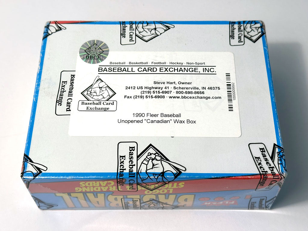 1990 Fleer "Canadian" Baseball Wax Box - BBCE Authenticated